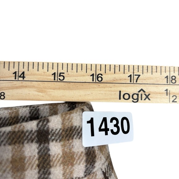 POL Mini Skirt Size L Brown Tan Plaid Zip Flannel NWOT Super CUTE! Designer - Picture 4 of 6